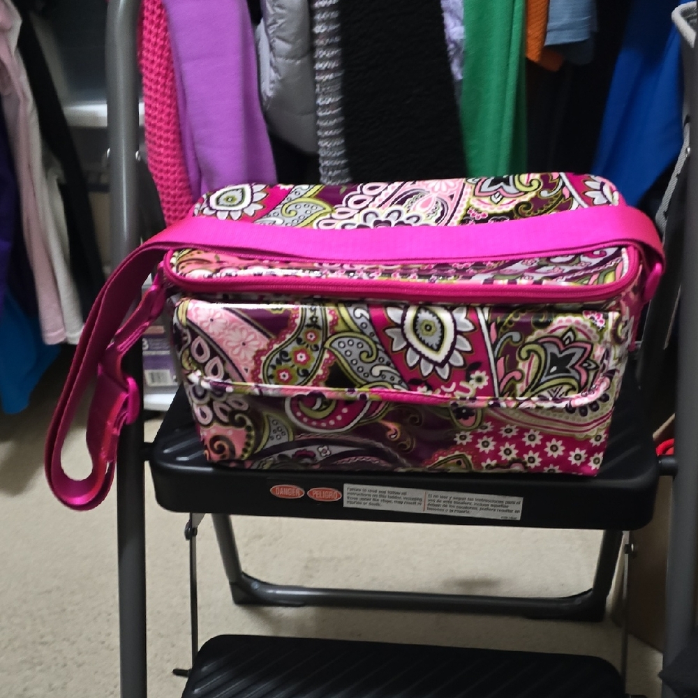 Vera Bradley Pink and Green Paisley Travel Bag